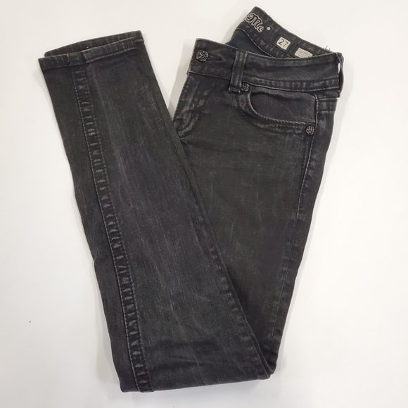 Miss Me Denim - Miss Me skinny black denim wash bling pocket jeans